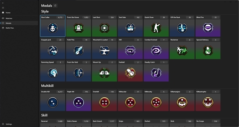 Medal overview in OpenSpartan Workshop.
